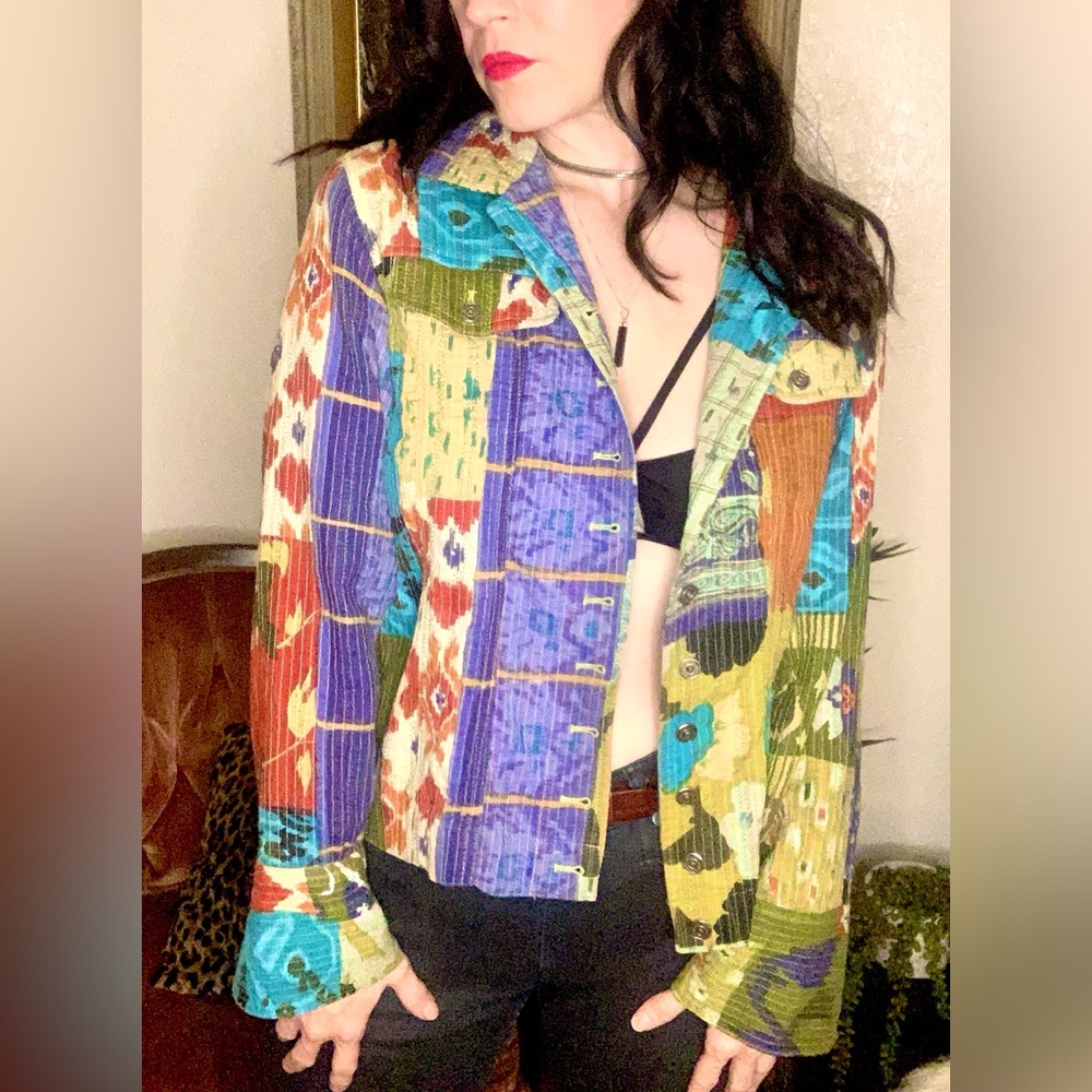 Chico's Multicolor Patchwork Jacket